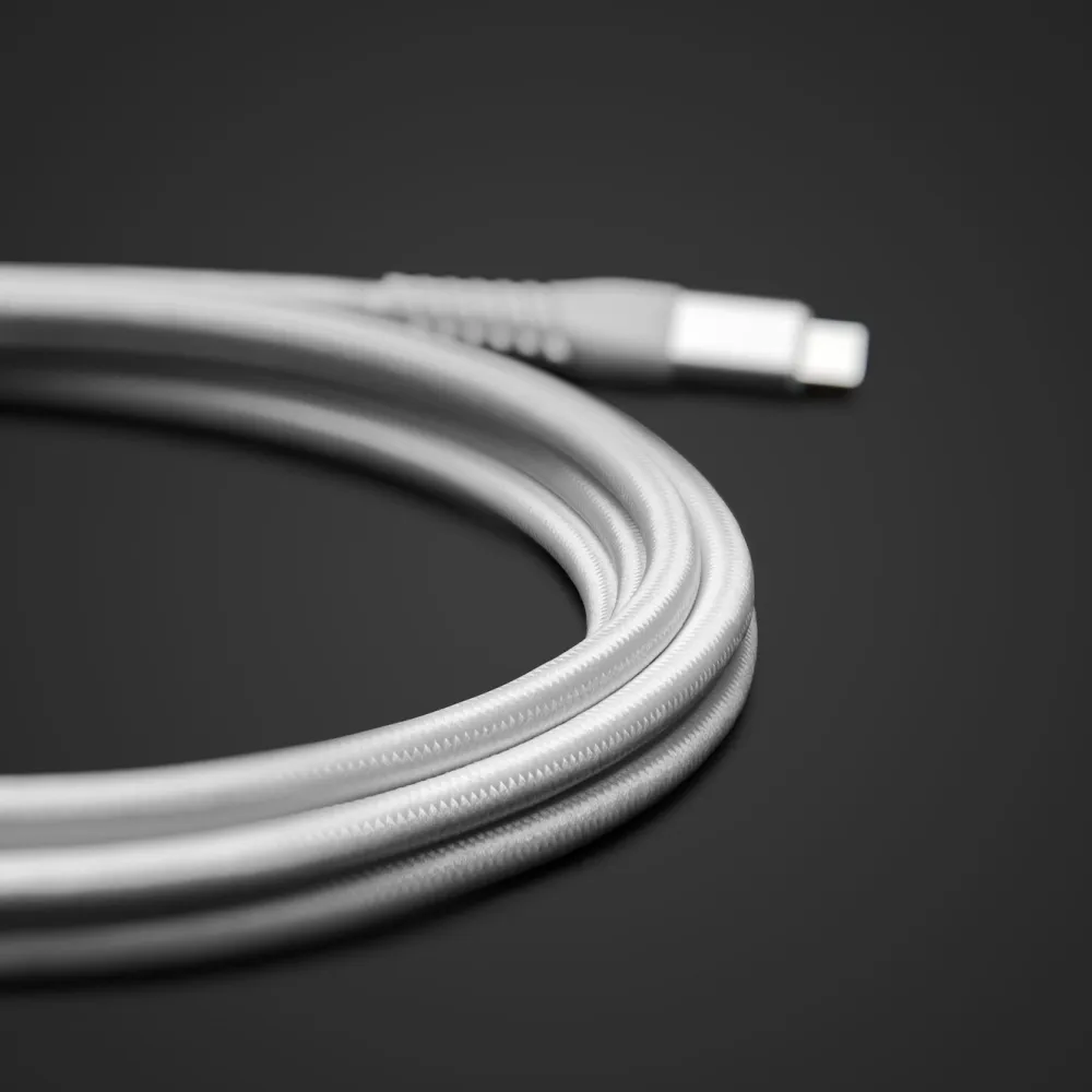 Linocell Premium Kabler Og Adaptere|Lightning|Kevlar USB-C 3.2-kabel - Hvit 3 m