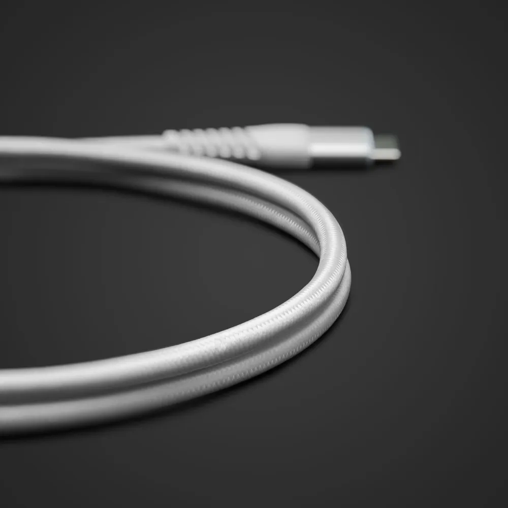 Linocell Premium Kabler Og Adaptere|Usb-C Kabler|Kevlar USB-C 3.2-kabel - Hvit 1 m