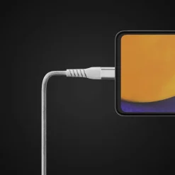 Linocell Premium Kabler Og Adaptere|Usb-C Kabler|Kevlar USB-C 3.2-kabel - Hvit 2 m