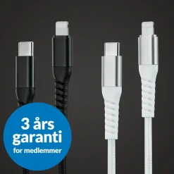 Linocell Premium Kevlar Kabler Og Adaptere|Lightning|USB-C- til Lightning-kabel Svart 0,5 m