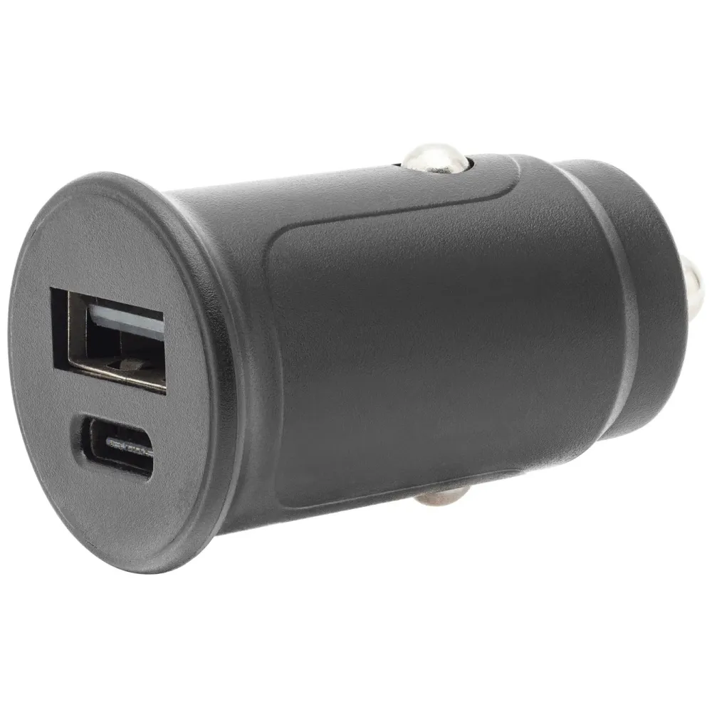 Linocell Mobiltelefonladere|USB-billader med USB-C- og A-port