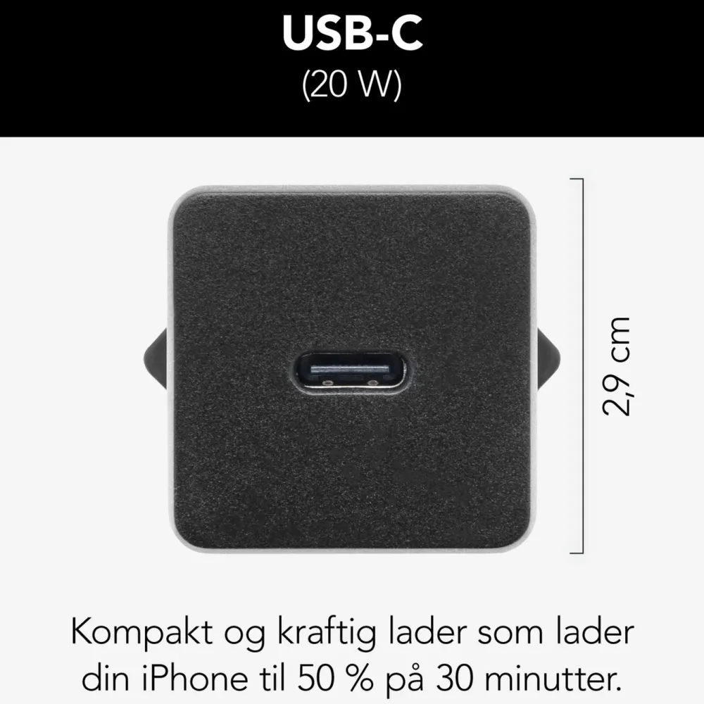 Linocell Iphone-Tilbehør|Ipad Og Tilbehør|USB-C-lader med PD 20 W