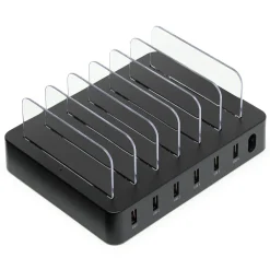Linocell Iphone-Tilbehør|Hjemmekontor|USB-ladestasjon med stativfunksjon 6 porter