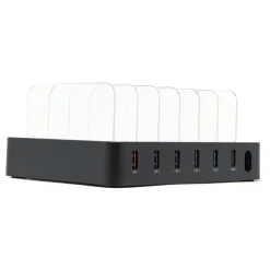 Linocell Iphone-Tilbehør|Hjemmekontor|USB-ladestasjon med stativfunksjon 6 porter