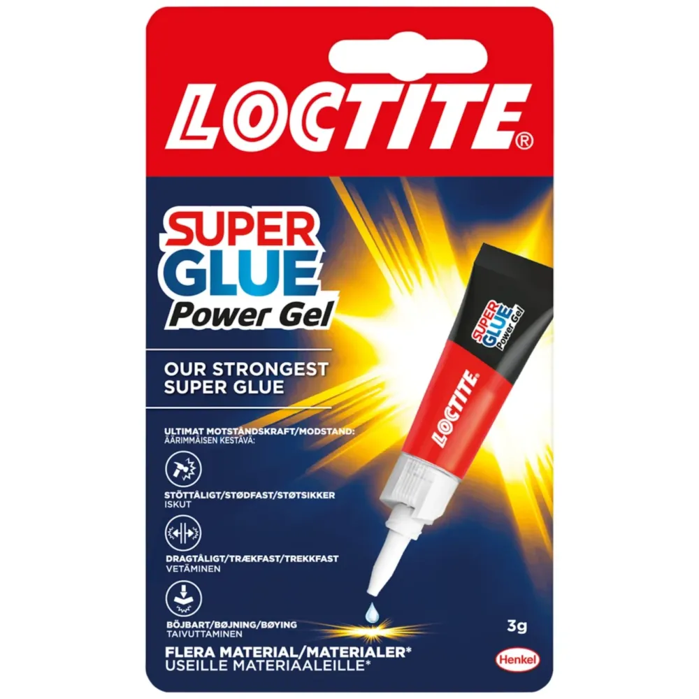 Loctite Kjemi, Spray, Lim|Superglue Power Gel Superlim 3 g
