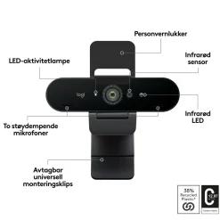 Logitech Hjemmekontor|Webkameraer|Brio 4K Webkamera