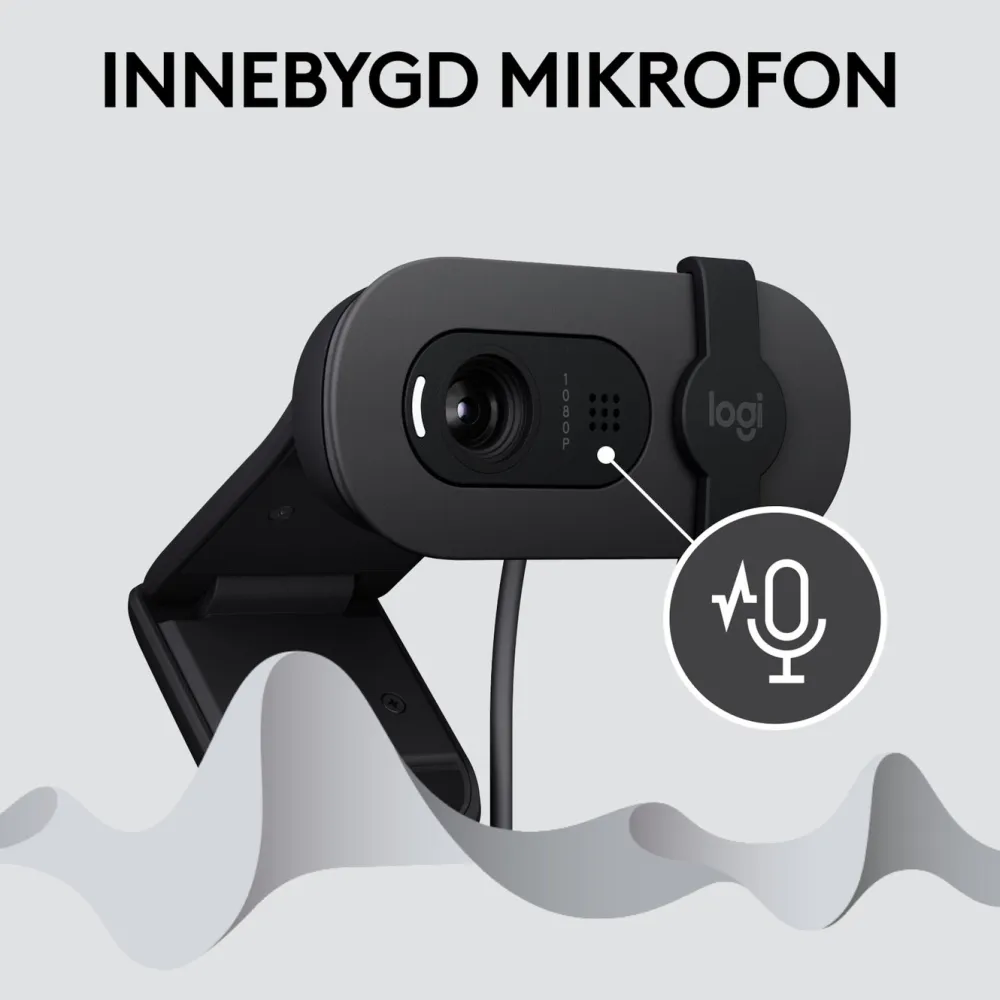 Logitech Hjemmekontor|Webkameraer|Brio 100 webkamera USB-A