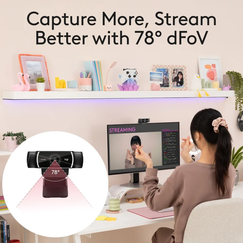 Logitech Skjermbeskytter Og Deksel|Gamingskjermer|C922 Pro Stream Webkamera