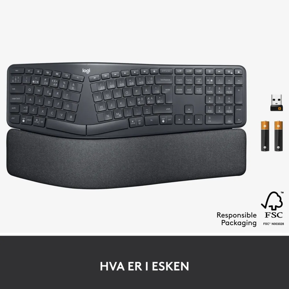 Logitech Datatilbehør|Ergonomi|Ergo K860 Ergonomisk tastatur