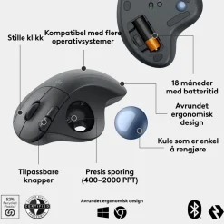 Logitech Datatilbehør|Ergonomi|Ergo M575S Trådløs mus med styrekule