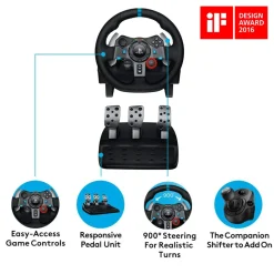 Logitech G Ratt Og Pedaler|29 Driving Force Ratt til Playstation og PC