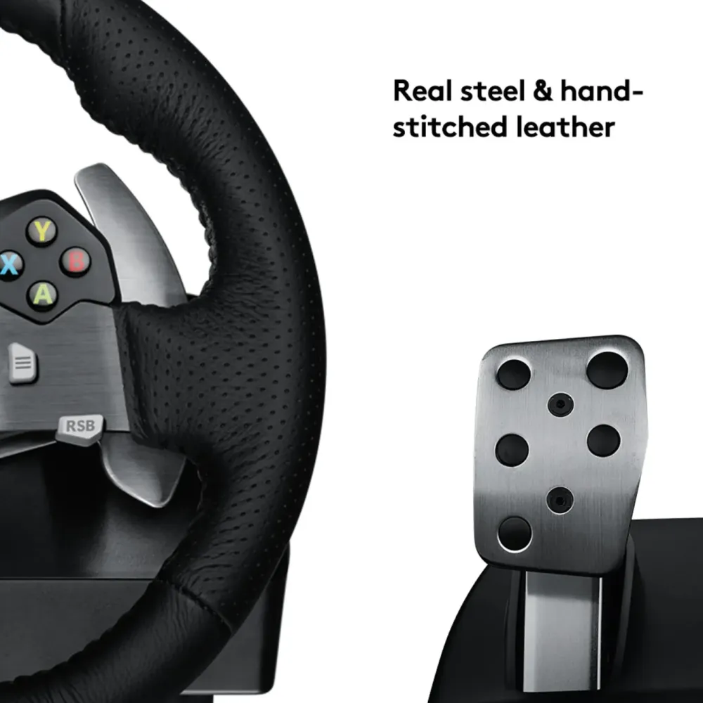 Logitech G Ratt Og Pedaler|920 Driving Force Ratt til Xbox og PC