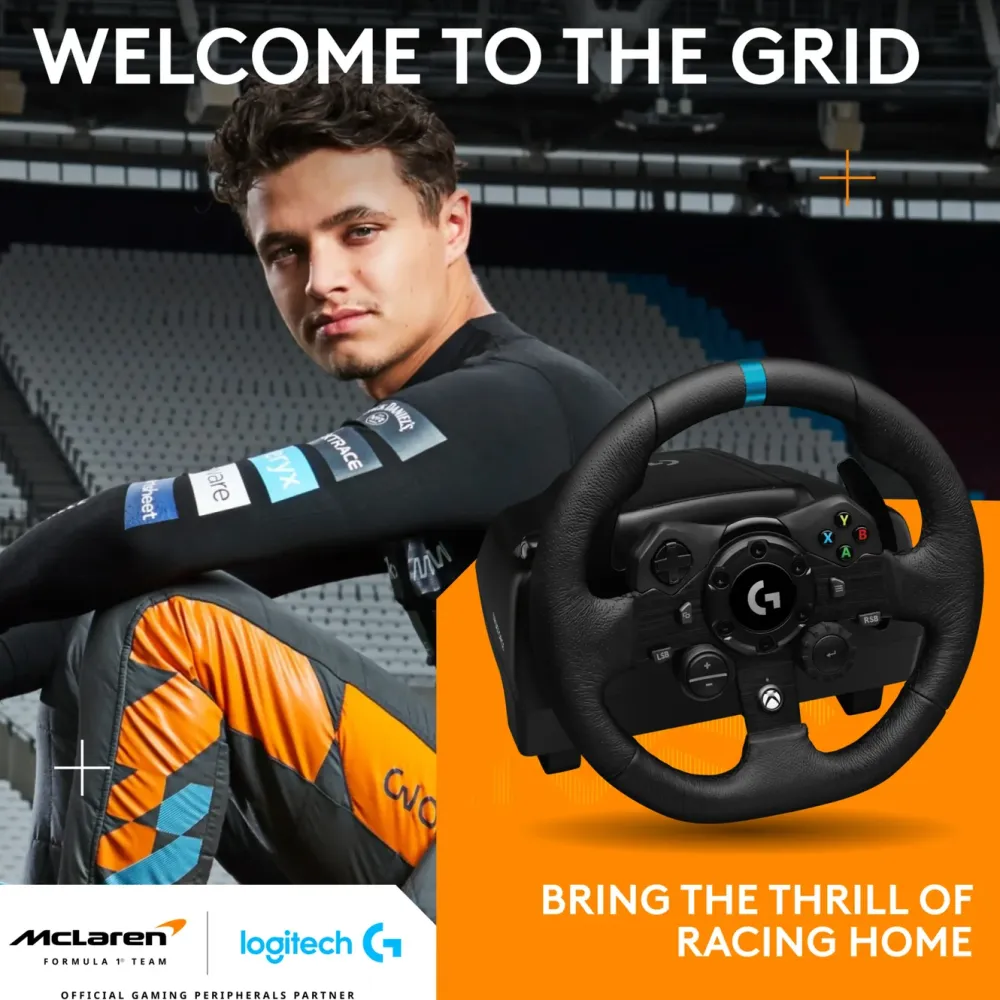 Logitech G Ratt Og Pedaler|923 Driving Force Ratt til Xbox og PC