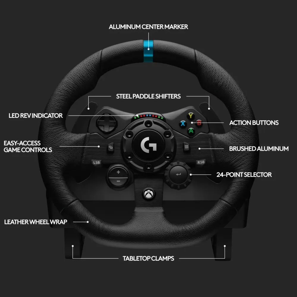 Logitech G Ratt Og Pedaler|923 Driving Force Ratt til Xbox og PC