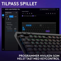 Logitech Tastatur|Gaming Tastatur|G515 Lightspeed TKL Trådløst gamingtastatur
