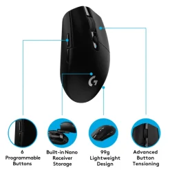Logitech G Gaming Mus|Datamus|305 Lightspeed Trådløs gamingmus