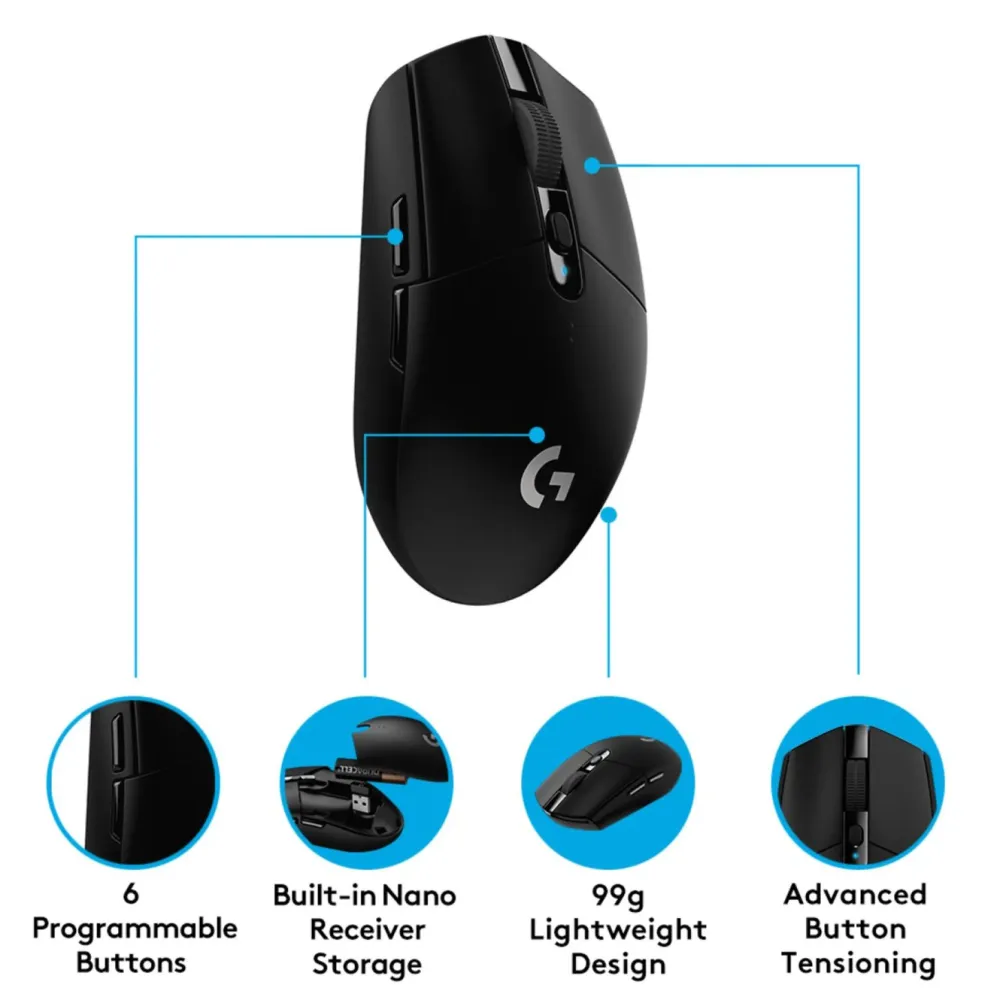 Logitech G Gaming Mus|Datamus|305 Lightspeed Trådløs gamingmus