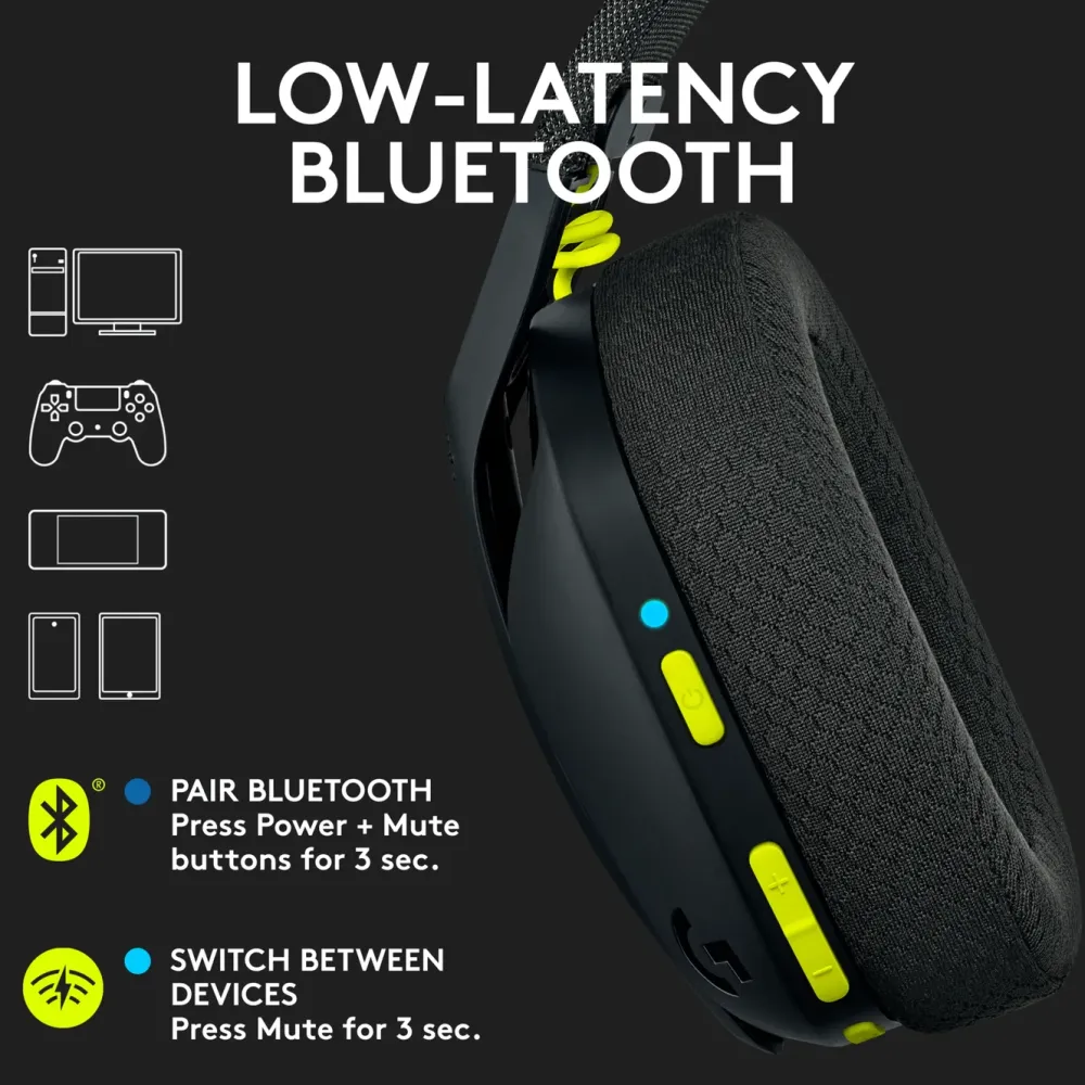 Logitech G Dataheadset|Gaming Hodetelefoner|435 Lightspeed Trådløst gamingheadset