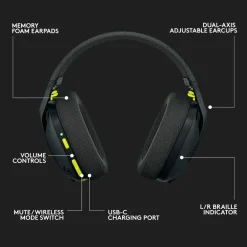 Logitech G Dataheadset|Gaming Hodetelefoner|435 Lightspeed Trådløst gamingheadset