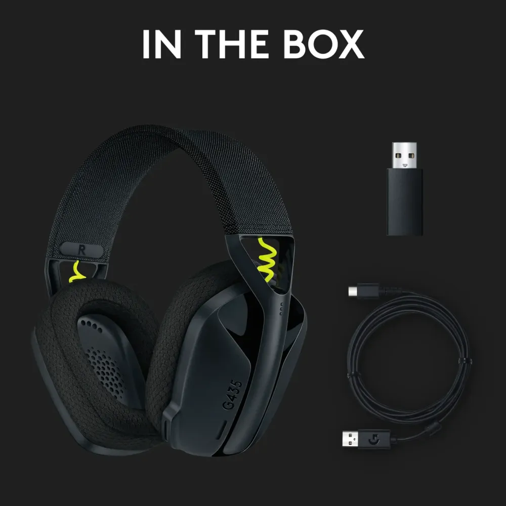 Logitech G Dataheadset|Gaming Hodetelefoner|435 Lightspeed Trådløst gamingheadset