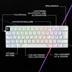 Logitech G Tastatur|Gaming Tastatur|PRO X 60 Lightspeed Trådløst gamingtastatur