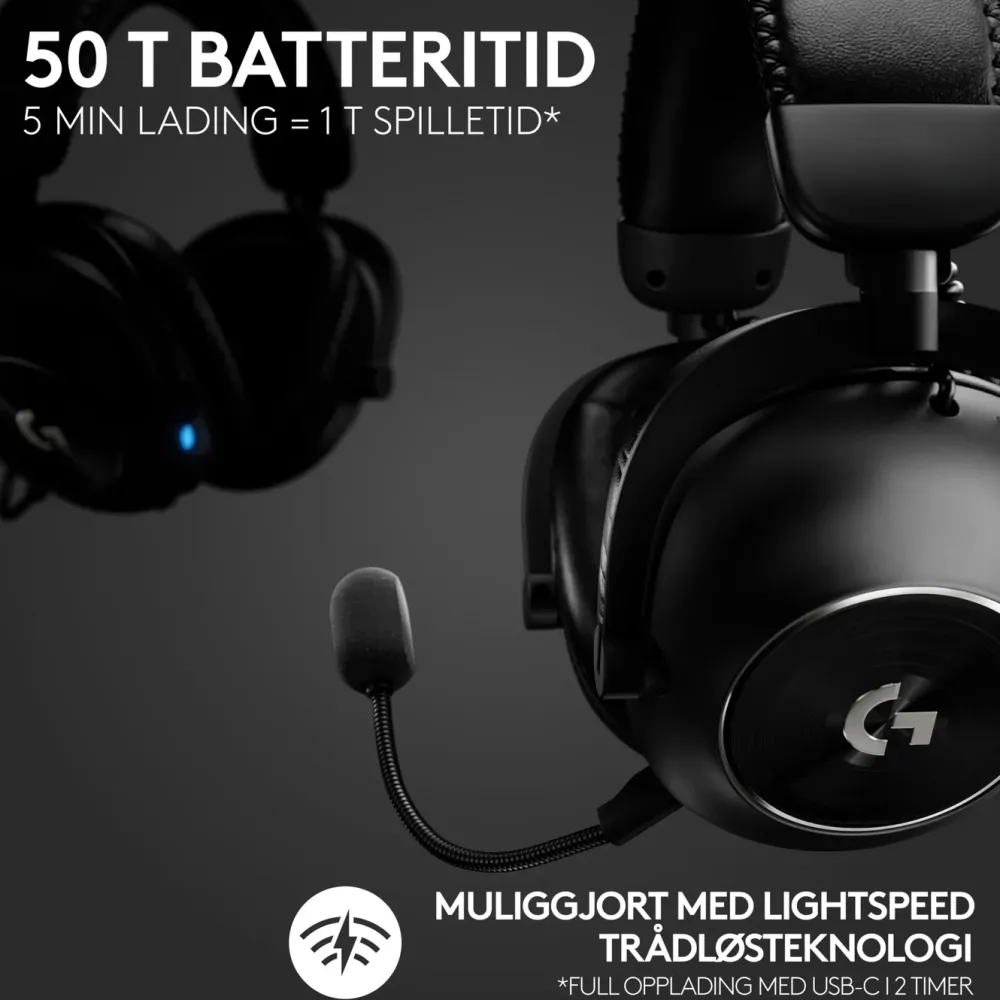 Logitech G Gaming Hodetelefoner|Pro X2 Lightspeed Trådløst headset