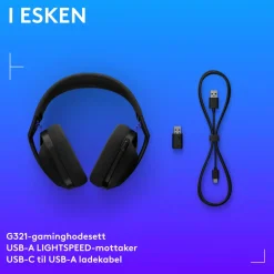 Logitech Gaming Hodetelefoner|G321 Trådløst gamingheadset Svart