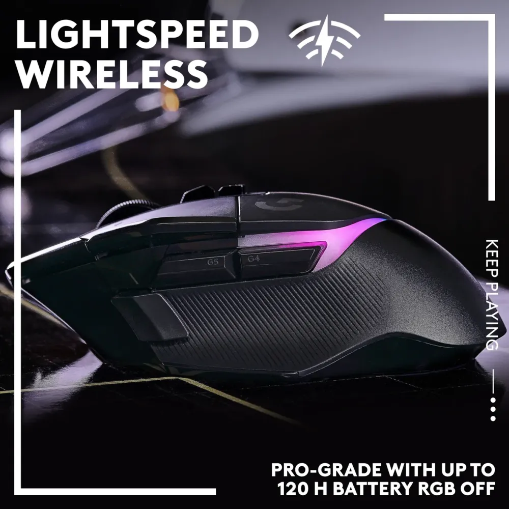 Logitech G Gaming Mus|Datamus|502 X Plus Trådløs gamingmus Svart