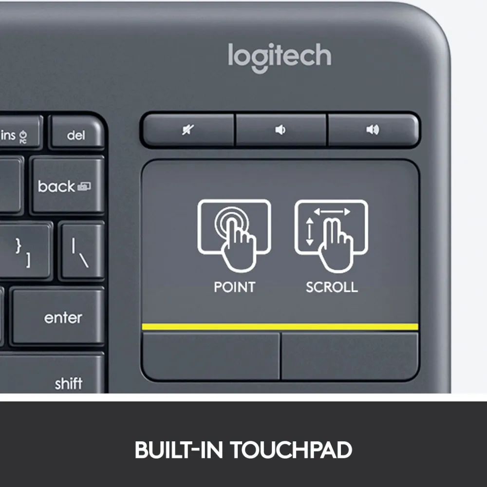 Logitech Tastatur|Gaming Tastatur|K400 Plus Trådløst tastatur med Touchpad