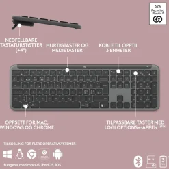 Logitech Tastatur|Gaming Tastatur|MK950 Signature Slim Trådløst tastatur og mus