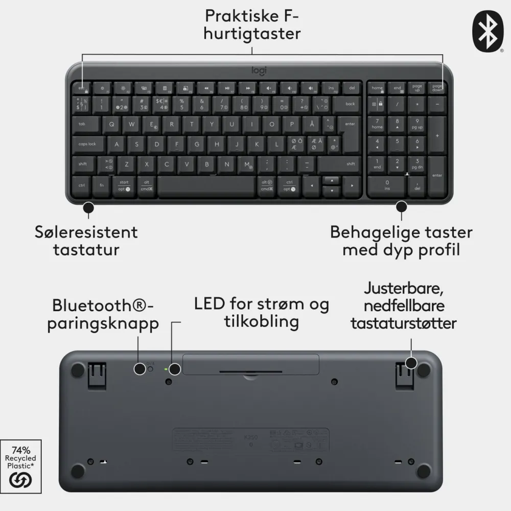 Logitech Tastatur|Gaming Tastatur|MK250 Trådløst tastatur med mus