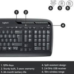 Logitech Tastatur|Gaming Tastatur|MK330 trådløst tastatur og mus