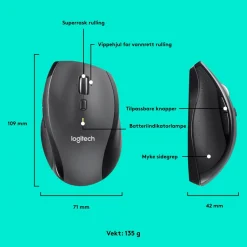 Logitech Datatilbehør|Ergonomi|M705 trådløs datamus