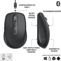 Logitech Datamus|MX Anywhere 3S Trådløs mus Graphite