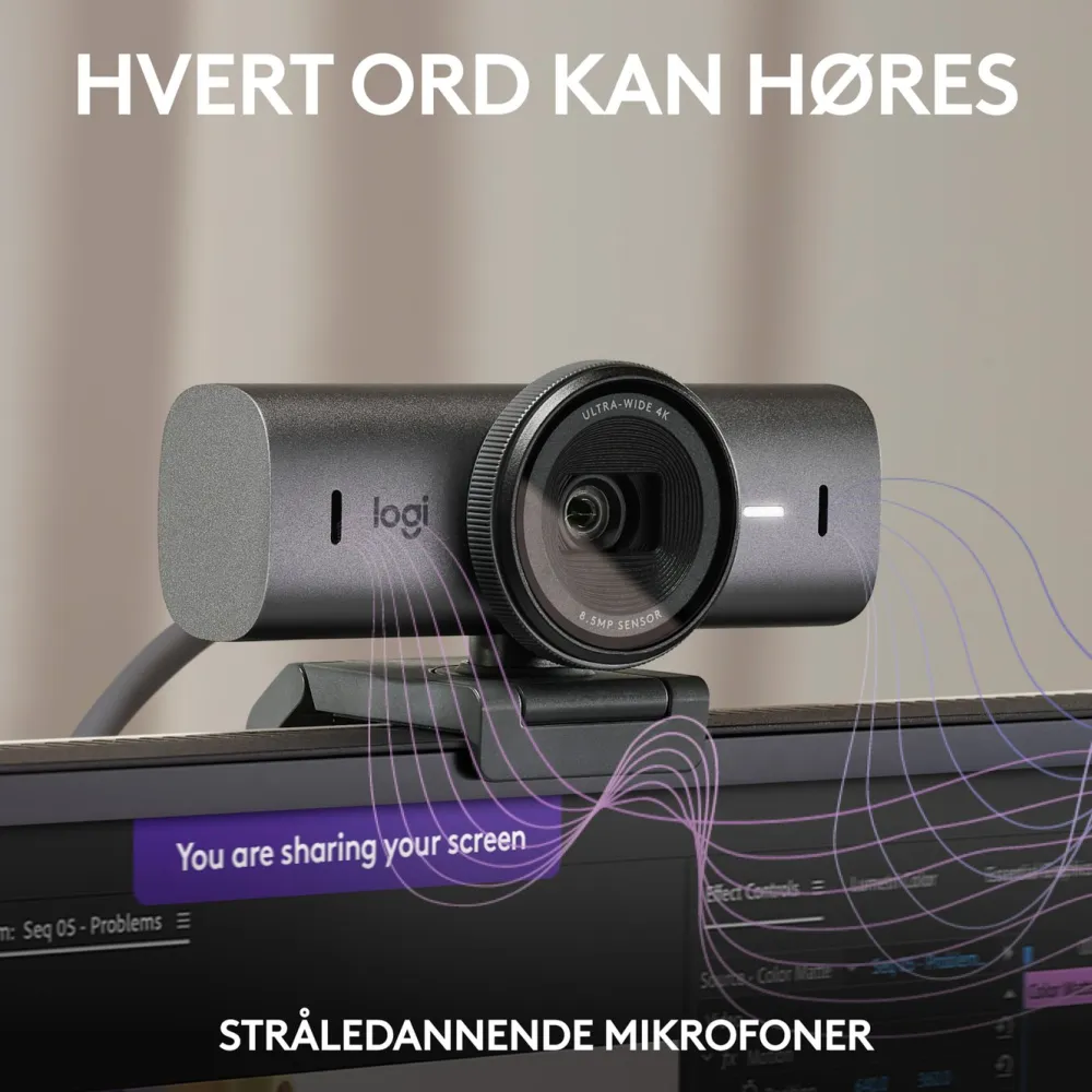 Logitech Hjemmekontor|Webkameraer|MX Brio 4K Webkamera