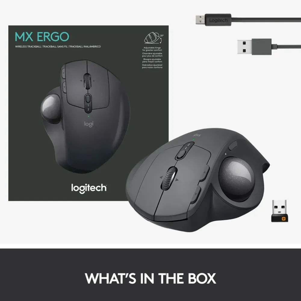 Logitech Datatilbehør|Datamus|MX Ergo Trådløs styrekule