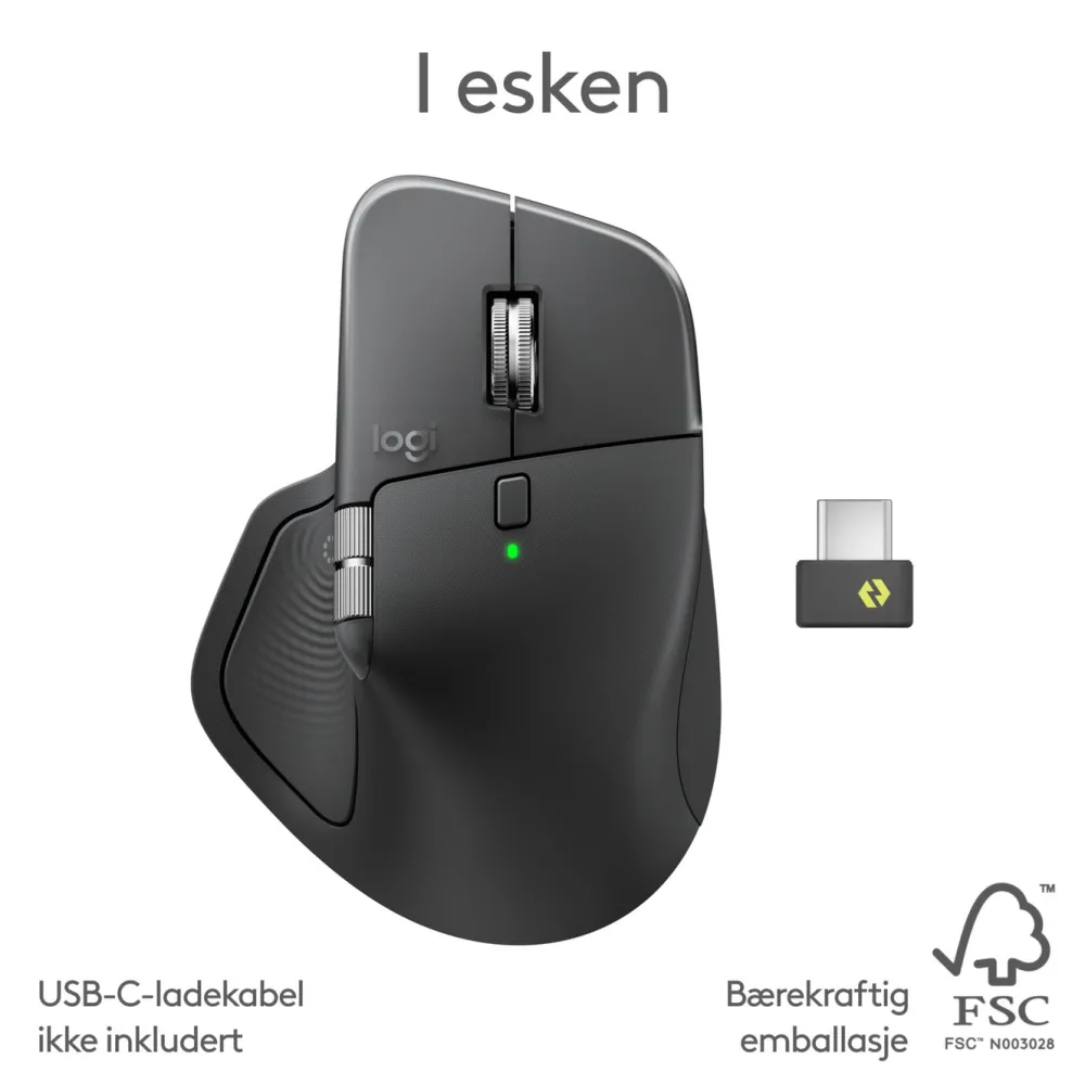 Logitech Datatilbehør|Ergonomi|MX Master 4 Trådløs ergonomisk mus Graphite