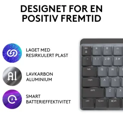 Logitech Tastatur|Gaming Tastatur|Mx Mechanical Mekanisk tastatur Brown Tactile Quiet