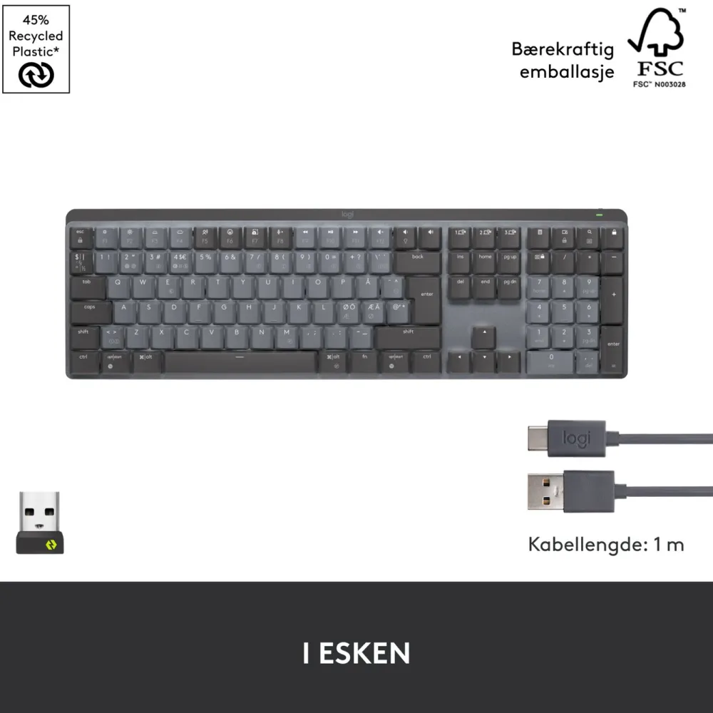 Logitech Tastatur|Gaming Tastatur|Mx Mechanical Mekanisk tastatur Brown Tactile Quiet