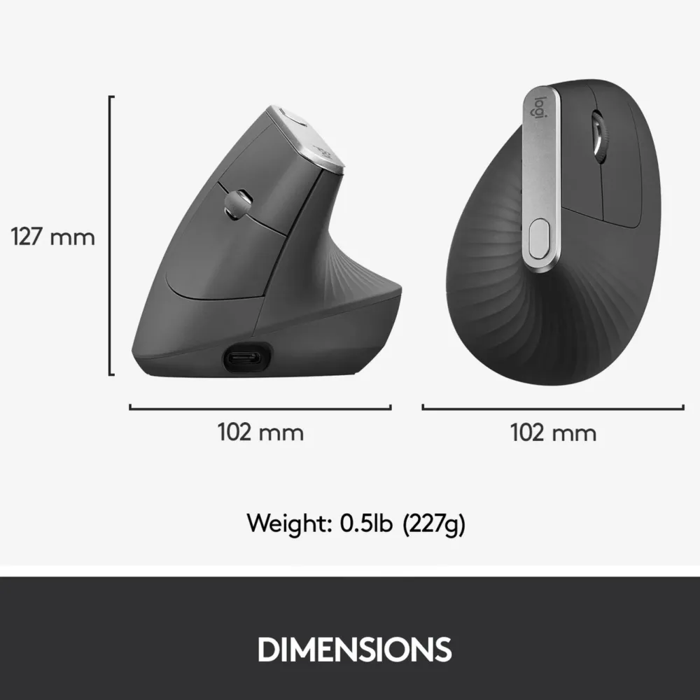 Logitech Datatilbehør|Ergonomi|MX Vertical Trådløs datamus