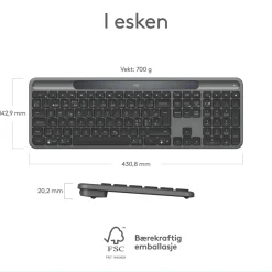 Logitech Tastatur|Gaming Tastatur|Signature Slim Solar+ Trådløst tastatur