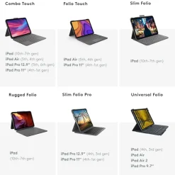 Logitech Ipad Og Tilbehør|Slim Folio Tastaturetui for iPad (10. gen) og iPad (A16)