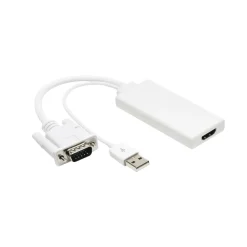 Luxorparts Hdmi|Kabler Til Datamaskin|Adapter VGA til HDMI med lyd