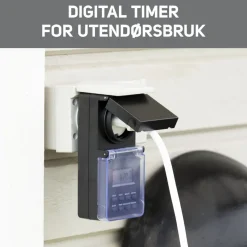 Luxorparts Sterkstrøm|Digital timer 7 døgn for utendørsbruk