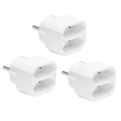 Luxorparts Strømledninger|Sterkstrøm|Grenuttak EU 2-veis 3-pk.