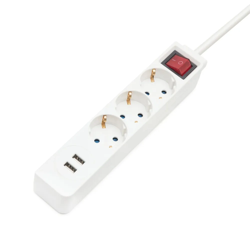 Luxorparts Strømledninger|Sterkstrøm|Grenuttak med USB-lading 3-veis