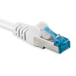 Luxorparts Nettverkskabler|Halogenfri S/FTP-nettverkskabel Cat. 6a Hvit 0,5 m