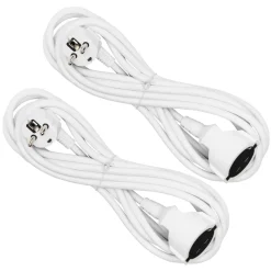 Luxorparts Strømledninger|Jordet forlengelseskabel 5 m 2-pk.