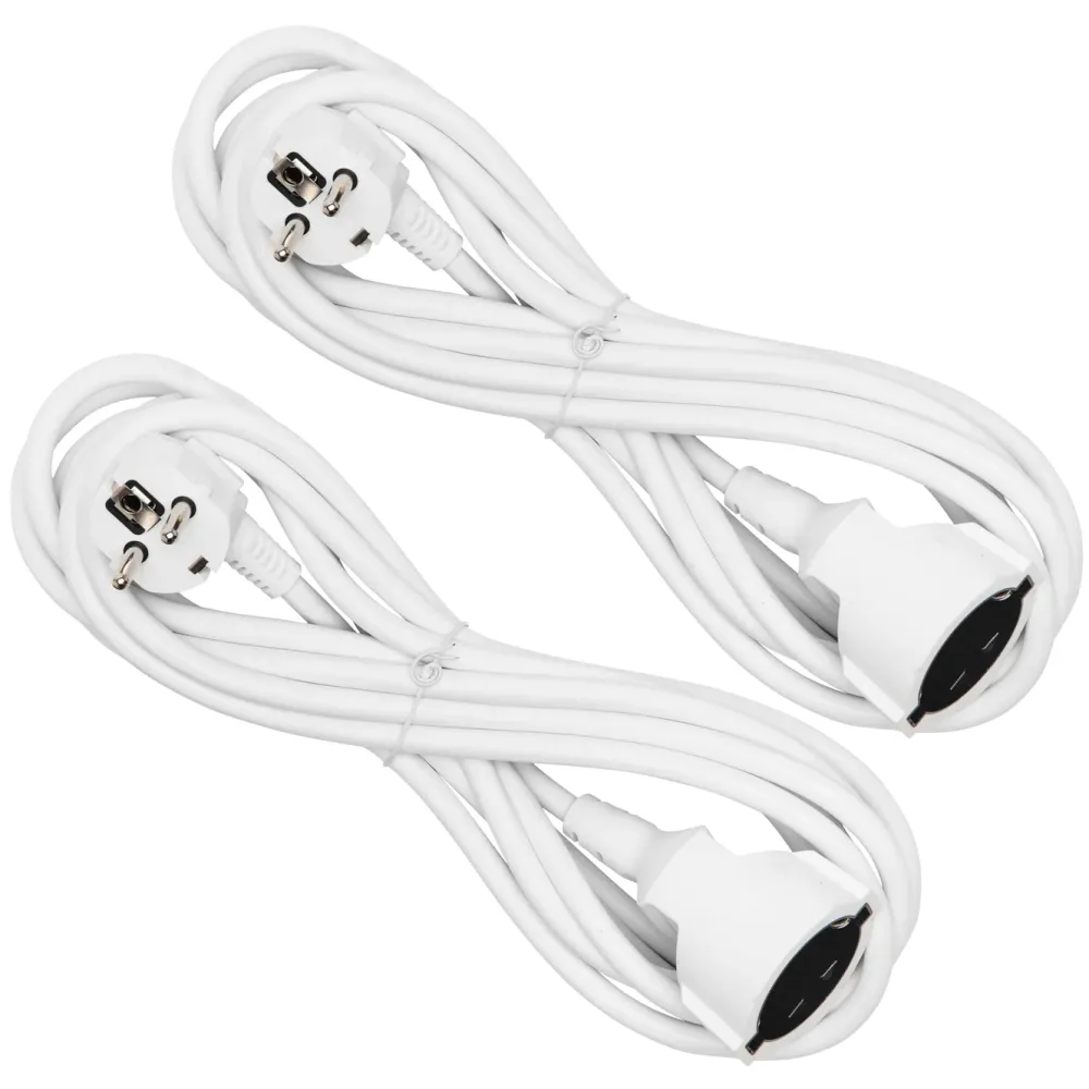Luxorparts Strømledninger|Jordet forlengelseskabel 5 m 2-pk.