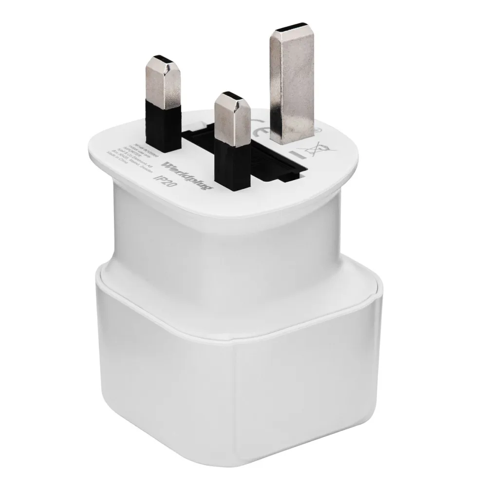 Luxorparts Reiseeffekter|Overfallsalarm|Jordet reiseadapter Storbritannia